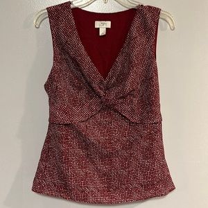 Loft Ann Taylor Sleeveless top Multi Colored Size 4 Deep V-neck